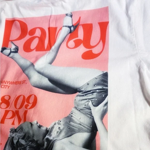 Oversized Graphic T-Shirt Party Print Back Unisex Streetwear Aesthetic Tee - Picture 4 of 7